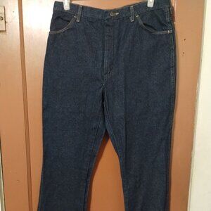 MENS VINTAGE RUSTLER BLUE DENIM JEANS 35X32.5 BOOTCUT 87620NV